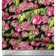 thumbnail image 3 of Soimoi Viscose Chiffon Fabric Parrot,Leaves & Lotus Floral Print Fabric by the Yard 42 Inch Wide, 3 of 3