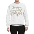 thumbnail image 2 of Positivity saying Pop Culture Unisex Crewneck Graphic Sweatshirt, White, 2XL, 2 of 3