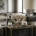 thumbnail image 4 of Interlocking Heart Sculpture for Home Decor - Ceramic Heart Ornament for Living Room, Bedroom, Bathroom or Office - Stoneware Accent Statue for Shelf or Coffee Table Display - 6", Gold & Metallic, 4 of 12