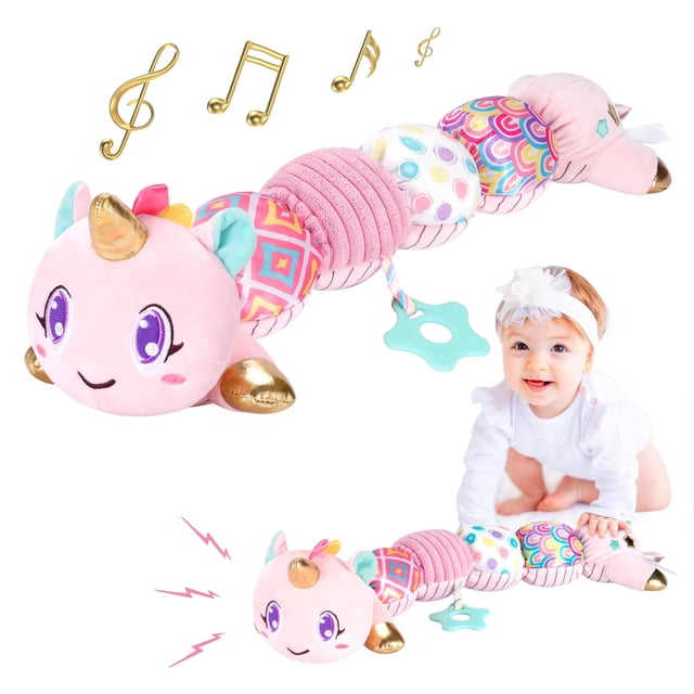 Juguete para Bebé Unicornio Musical de Peluche Lanbeby 6-12 Meses