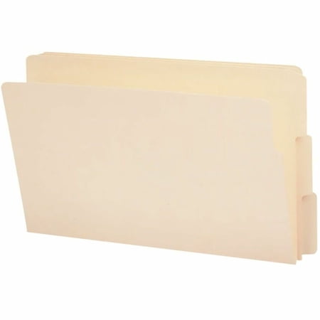 Smead 27134 Folders, 1/3 Cut Assorted, Reinforced End Tab, Legal, Manila, 100/Box