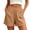 Khaki, variant on TEAJOPSUU Women's Casual Summer Shorts Elastic Waist Rolled Hem Shorts with Pockets Loose Fit Loungewear Daily Beach Shorts Beige