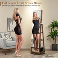 thumbnail image 2 of Gymax 360° Swivel Jewelry Armoire with Built-in LED Lights and Full Length Mirror, Rustic Brown, 2 of 9