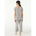 thumbnail image 4 of Joyspun Women's Scallop Trim Top and Capri Pants Sleep Set, 2-Piece, Sizes S to 3X, 4 of 4