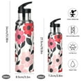 thumbnail image 2 of Yayeee 33oz Double Wall Stainless Steel Water Bottle with Flip Straw, Pink and Red Flowers, 2 of 7
