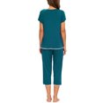 thumbnail image 4 of MINTLIMIT Women's Short Sleeve Tops and Capri Pants Solid Pajama Sets, 4 of 4