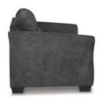thumbnail image 3 of Benjara Avel 65 Inch Loveseat, Tapered Arms and Soft Dark Gray Polyester Cushions-Color:Dark GrayMaterial, 3 of 5