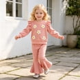 thumbnail image 2 of Toddler Outfits for Girls 2 Piece Floral Print Long Sleeve Crew Neck Top And Flare Trousers Outdoor Wear Baby Girls' Clothing Sets 6 Months-12 Months, 2 of 9