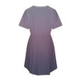 thumbnail image 5 of Akafmk Summer Dresses for Women Casual Dresses,Gradient Color V-Neck Short Dress Short Sleeve Mini Dresses A Line Beach Sundress with Pockets, 5 of 5