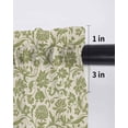 thumbnail image 6 of Green Floral Tier Curtains 24 Inch Length, Sheer Curtains for Bedroom Living Room Window Vintage Rustic Botanical Spring Rod Pocket Voile Drapes Kitchen Curtains Small Half Window 27.5"x24" 2 Panels, 6 of 6
