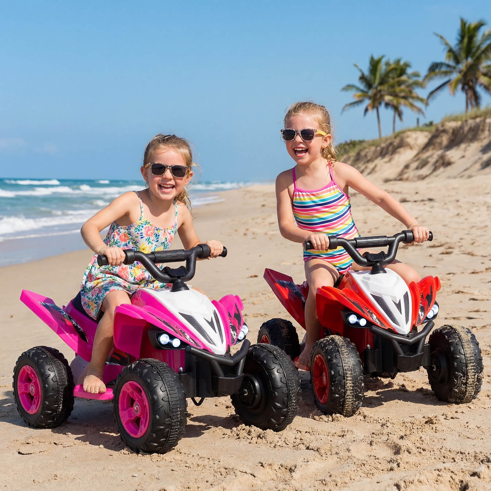 Infans 12V Quad 4 Wheeler Ride on Toy with Music, Light, USB Port, Wireless Connection