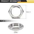 thumbnail image 2 of 3Pcs Cast Pipe Fitting Hex Locknut, 304 Stainless Steel Hex Lock Nut PT 3/4" Female Thread for Plumbing Fixed, 2 of 5