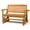 Teak, variant on Ktaxon 2-Person Glider Chair, Vertical Slat Back, 48in Wood Patio Furniture, Teak
