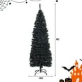 thumbnail image 2 of Gymax 6FT Unlit Black Artificial Pencil Tree Christmas Tree w/ 520 PVC Branch Tips, 2 of 10