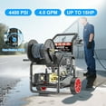 thumbnail image 3 of 4400PSI Gas Pressure Washer with Hose Reel, One-Button Start 296cc 15HP 4-Cycle Engine, 4.0 GPM Heavy Duty Power Washer with 50FT 3/8" Hose, Spray Gun & Wand, 5 Quick Connect Nozzles, 3 of 11