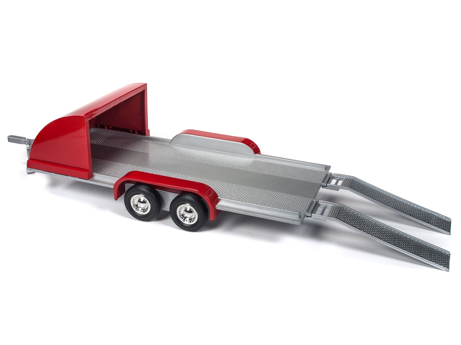 Four Wheel Open Car Hauler Trailer Black for 1/18 Scale Models by