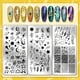 thumbnail image 3 of Juego de 3 placas para estampar uñas con diseños de luna, estrellas, rayos, planetas y cielo nocturno galáctico., 3 of 7