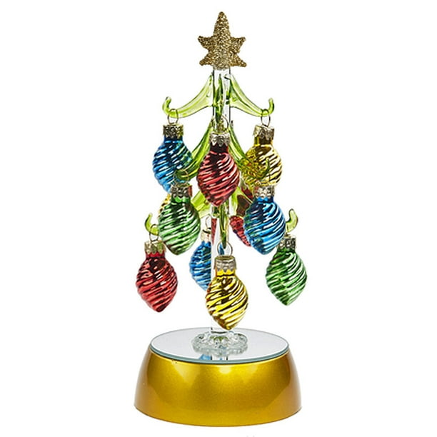 Tear Drop Shaped Ornaments Light Up Mini Christmas Tree By Ganz