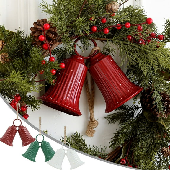 Fwttom Christmas Bells - Hanging Bells Ornaments Holiday Christmas Bells for Decorations Indoor Outdoor Xmas Tree Wreath Garland