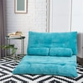 thumbnail image 2 of Gymax Floor Sofa Bed 6-Position Adjustable Sleeper Lounge Couch with 2 Pillows Blue, 2 of 10