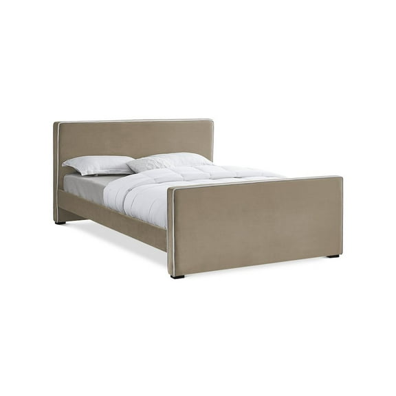 Meridian Furniture Dillard Beige Velvet King Bed