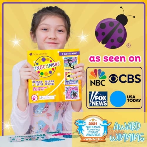 SunGemmers Suncatcher Gem Art Kits para niños de 6 años + - Arte de ventana de pintura de PURPLE LADYBUG PURPLE LADYBUG