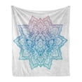 thumbnail image 1 of Lotus Soft Flannel Fleece Throw Blanket, Bohemian Tattoo Style Pastel Toned Mandala Abstract Lotus Flower Design, Cozy Plush for Indoor and Outdoor Use, 60" x 80", Lilac Pale Blue, by Ambesonne, 1 of 6