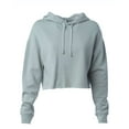 thumbnail image 1 of Independent Trading Co. Womens Lightweight Cropped Hooded Sweatshirt, M, Sage, 1 of 2