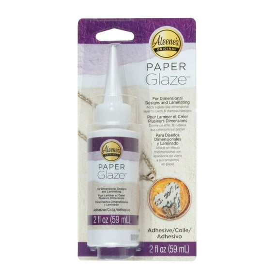 Aleene's Paper Glaze 2 fl oz, Clear Dimensional Sealer - Clear Liquid Glue, 0.19 lb