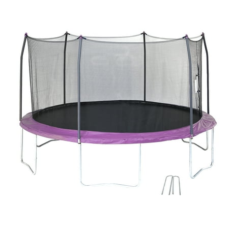 Skywalker Trampolines 14-Foot Trampoline, with Wind Stakes, Purple