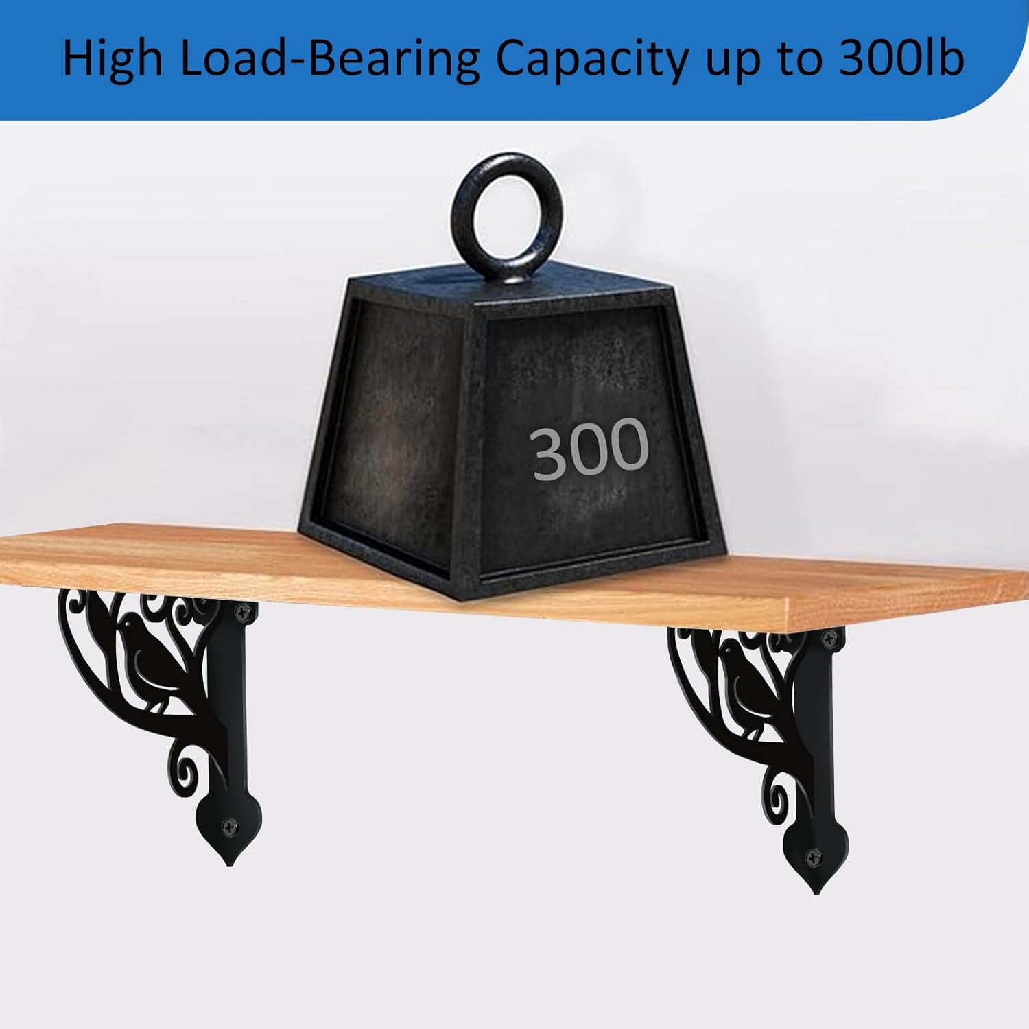 2 Pack Branches and Bird Shelves Brackets Heavy Duty Decorative Shelf Bracket Iron Wall Shelf Brackets for Bookshelf Fireplace Mantel Corbels Metal Corner Brace for Kitchen 8.3x6.8in for diy making