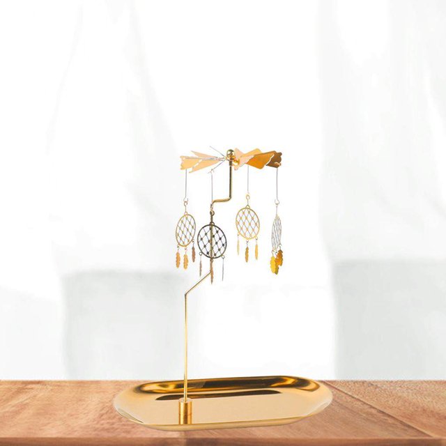 ziyahi Gold Candle Holder Rotating Tea Light Holder Candleholder Decor E