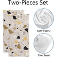 thumbnail image 5 of SKYSONIC Soft Hand Towels Set of 2 Towels Modern Terrazzo Pattern Absorbent Washcloths Multipurpose for Bathroom Gym Hotel Spa, 5 of 6