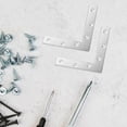thumbnail image 2 of 4pcs Angle Brackets Stainless Steel L-shaped Flat Angle Bracket Fixing Brackets, 2 of 8