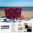 thumbnail image 5 of Zufioo Burgundy Tie Dye Print Large Capacity Beach Travel Bag, Zippered Pocket Foldable Hand-held Shoulder Beach Bag, 5 of 7