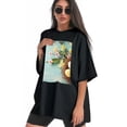 thumbnail image 3 of Plus Size Shirt for Women Black Tops for Women Short Sleeves Shirt for Women Easter 129 T Shirt Oversized Shirt for Women S, 3 of 5