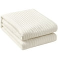 thumbnail image 3 of Nanshing Myrne 7 Piece Modern Solid Color Waffle Quilt Set, White, King, 3 of 8