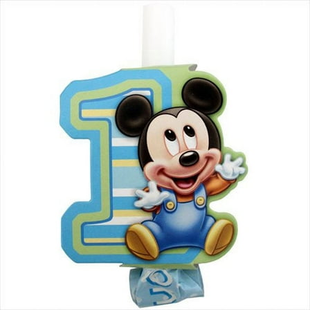Mickey's 1st Birthday Party Blowers (8-pack) - Party Supplies