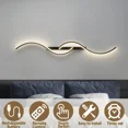 thumbnail image 4 of 1pc USB Rechargeable LED Wall Light, Dimmable With Remote Control, 5V2A 4000mAh, 60/80cm LED Long Strip, Black Aluminum Iron Material, Easy To Install For Bedroom Living Room Corridor Staircase Restau, 4 of 5