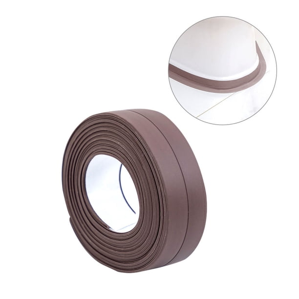 Bewildely Tira de calafateo para pared, cinta de sellado para baño, cocina, baño, borde de pared, impermeable, adhesivo de sellado de PVC, Decoración del hogar Marrón S