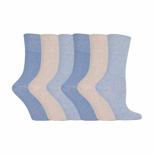 Gentle Grip - 6 Paires Chaussettes pour Femmes Gentle Grip Mi-Mollet Non Élastiques