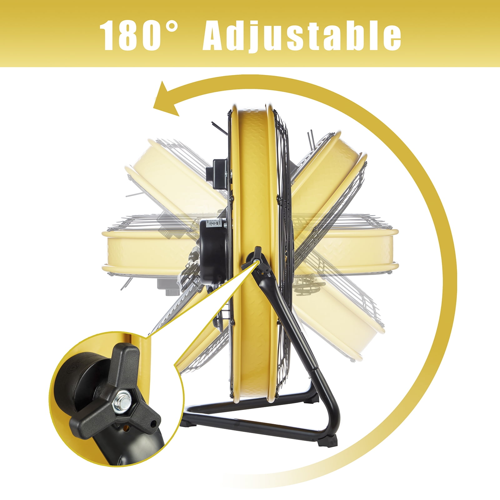 HICFM 20" 6300 CFM Heavy Duty Shroud Fan with IP44 Enclosed Powerful 1/4 Motor