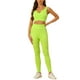 thumbnail image 2 of Conjunto de entrenamiento de 2 piezas para mujer INSPIRE CHIC, sujetador deportivo sin costuras y leggings de cintura alta, talla L, verde flúor, 2 of 5