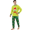 thumbnail image 2 of Matching Family Christmas Pajamas, Green Print Long Sleeve Tops with Pants, Holiday Sleepwear for Women Men and Family, 2 of 6