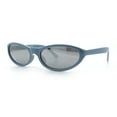 thumbnail image 5 of Womens Oval Subtle Cat Eye Thin Plastic Retro Vintage Vibe Sunglasses Blue - Silver Mirror, 5 of 8
