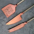 thumbnail image 3 of Cheese Knife Set - Brass Handles with Rivets - Reddish Gold Blades - Cheese Knives - Spreader Set - Artisan Handmade - Gift Boxed, 3 of 5