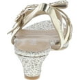 thumbnail image 6 of Link Smart-79K Girl's Glitter Bow Strap Buckle Platform Wrapped Heel Sandals, 6 of 7