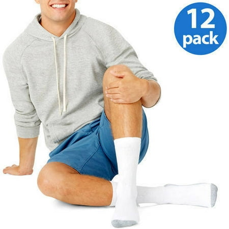 Hanes Men's Cushion FreshIQ Crew Socks 12-Pack
