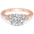 thumbnail image 3 of 4 Carat IGI Certified Round Shape Lab Grown Diamond Engagement Ring | 14K Rose Gold |Amore Side Stone Diamond Ring | FG-VS1-VS2 Quality Friendly Diamonds, 3 of 4