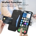 thumbnail image 3 of ELEHOLD Case for iPhone 15 Pro,2 in 1 Detachabl Wallet Plating Clear Case with Card Holder[Compatible with MagSafe Accessories],Black, 3 of 11